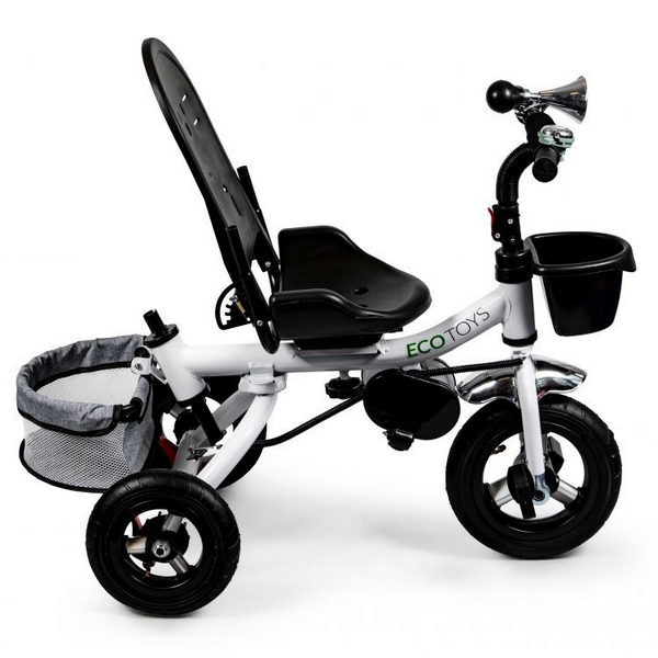 Tricicleta Ecotoys Gri cu Scaun Rotativ și Frână - imagine 3