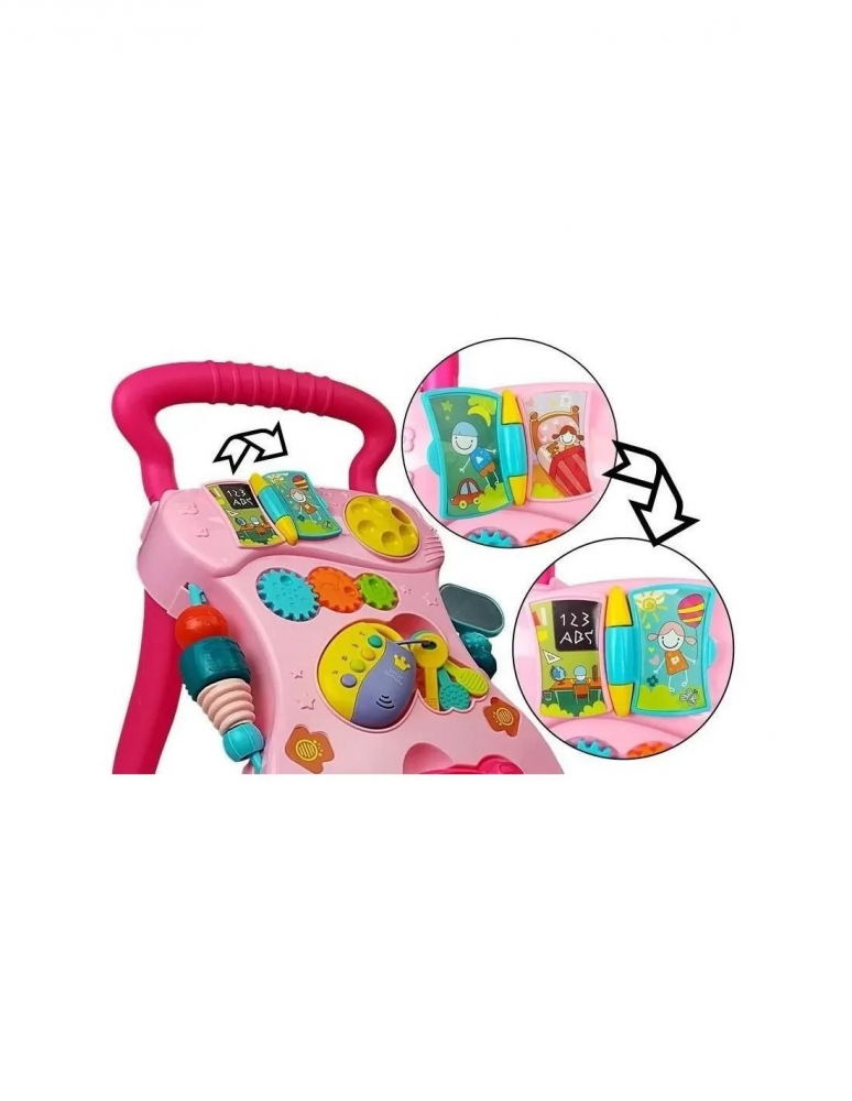 Antepremergator LeanToys Roz cu Activitati