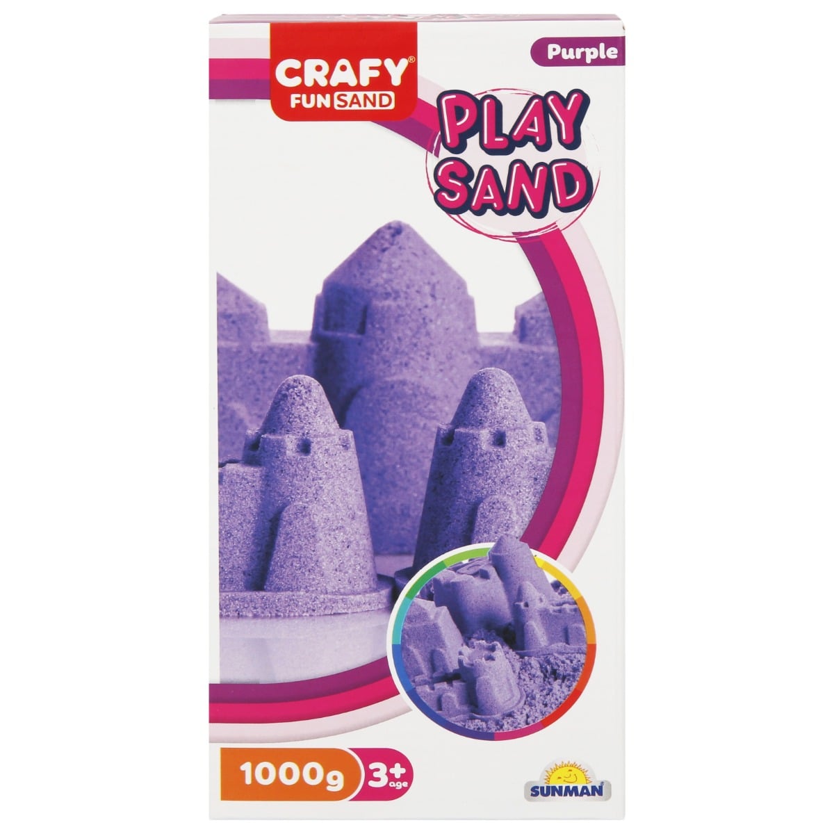 Nisip Kinetic Crafy 1 kg Mov | Non-Toxic & Modelabil