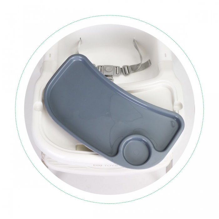 Scaun de masă Ecotoys 2 în 1, Alb, Reglabil - imagine 5