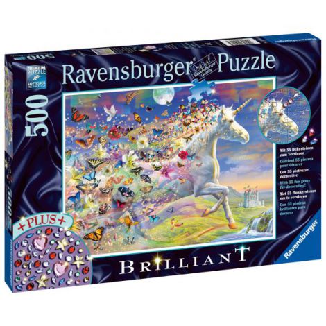 Puzzle Unicorini și Fluturi 500 piese Ravensburger - imagine 2