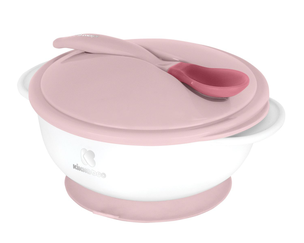 KikkaBoo Bol Pink cu Ventuză și Lingură Senzor - imagine 4