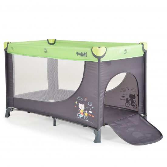 Patut pliabil Moni Tommy 2 nivele, Verde - imagine 3