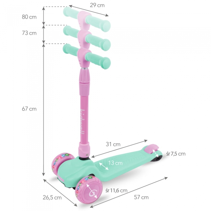 Trotineta Kidwell Jax Pliabilă 3 Roti LED - imagine 7
