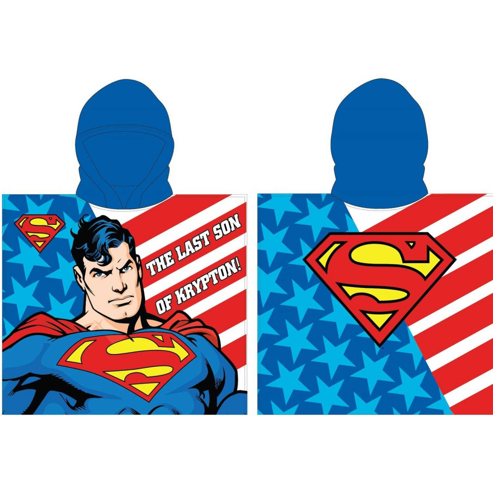 Poncho Eplusm Superman Microfibra 55x110 cm - imagine 2