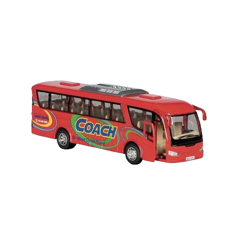 Autobuz Goki Pull-Back, Jucarie Metalica Rosu