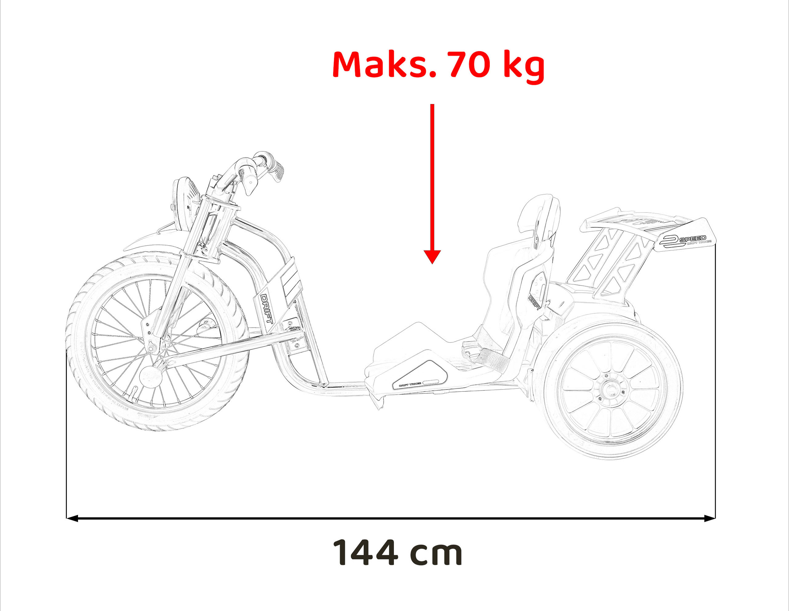 Drift trike electric pentru copii DRIFT BIKE '21 24V 500W faruri cu LED, viteza max 14 km/h (2338) Roz - Autokids.ro - imagine 2
