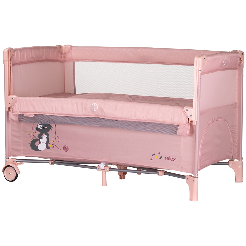 Patut Chipolino Relax Pink Pliabil cu Laterala Culisanta - imagine 3