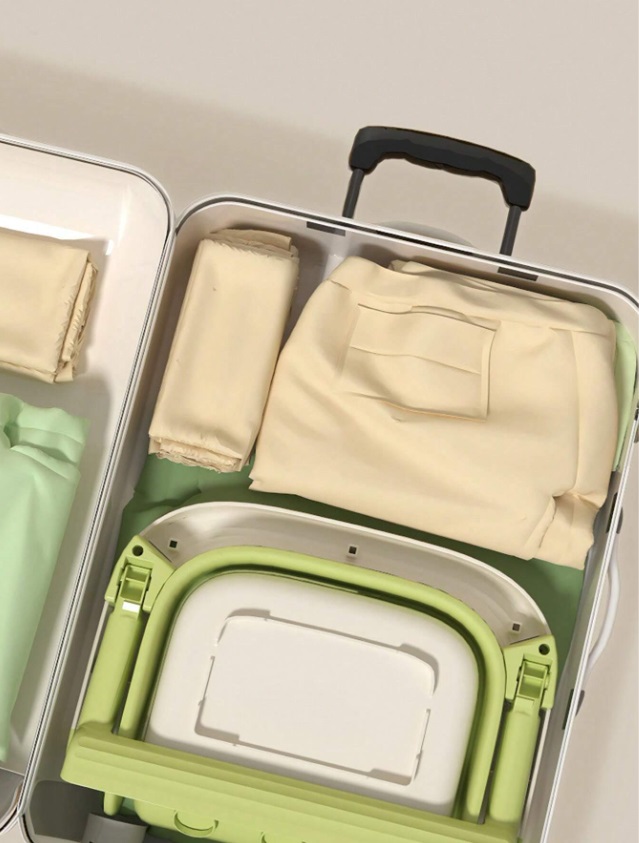 Cadita Little Mom Green Pliabila cu Termometru - imagine 3
