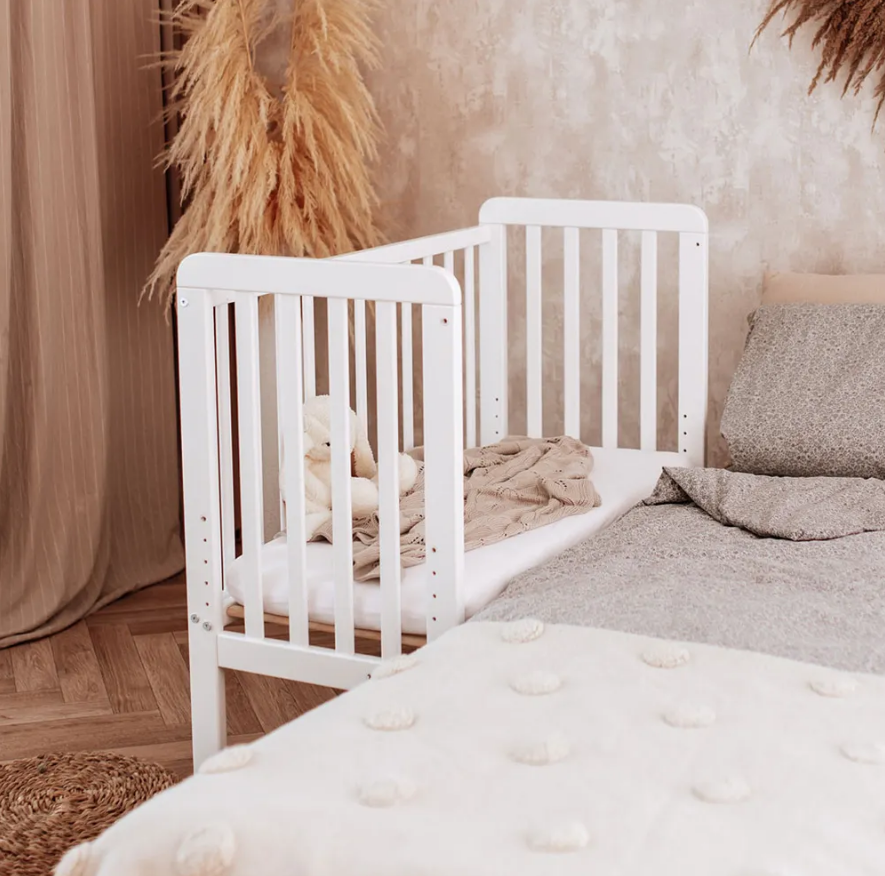 Patut Bebe Woodies Reglabil Alb - Siguranță Premium - imagine 2