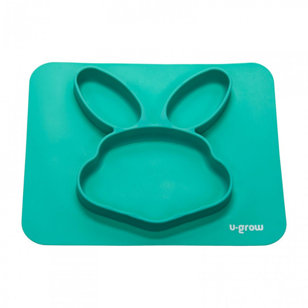 Farfurie silicon iepuras U-Grow, antiderapantă - imagine 3