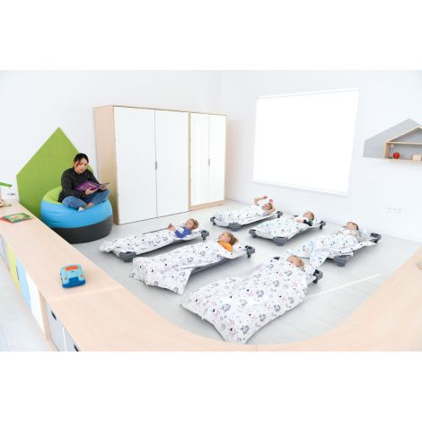 Pat stivuibil gri Moje Bambino | Grădiniță - imagine 7