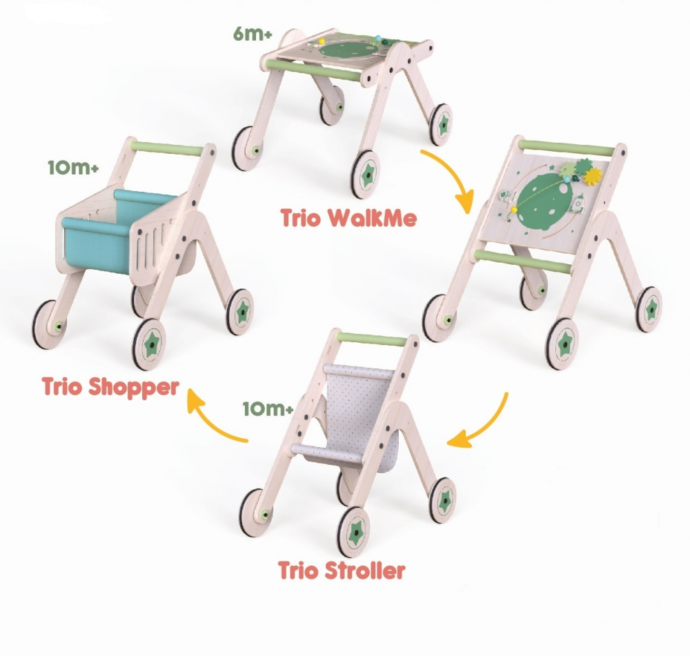 Antepremergator 4-in-1 MamaToyz din lemn - imagine 8