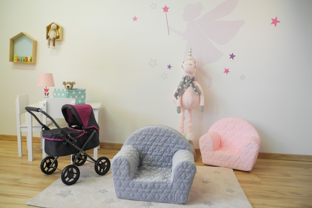 Fotoliu Knorr Toys Cosy Geo Gri pentru Copii