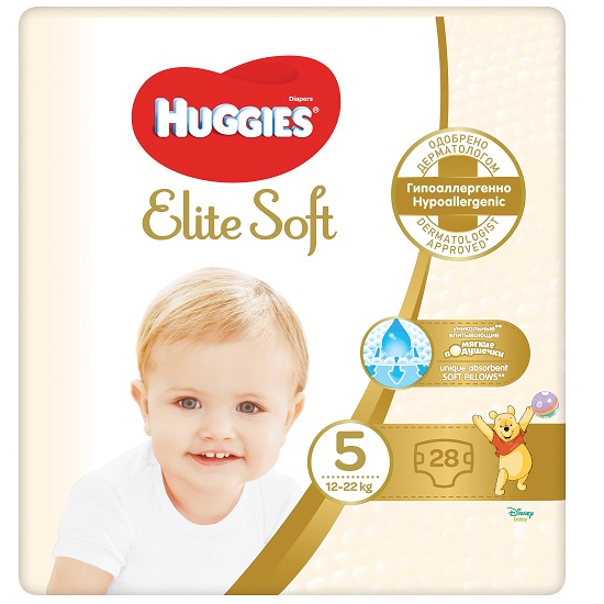 Scutece Huggies Elite Soft 5, 12-22 kg, 28 bucati - imagine 2