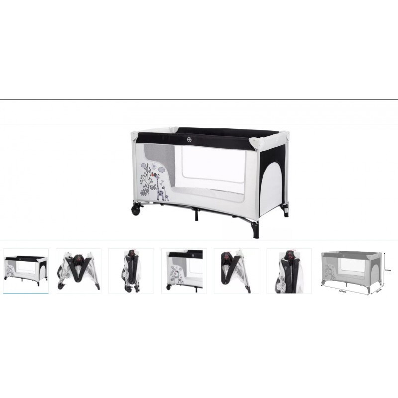 Patut Pliabil Fillikid Girafa Grey cu Geanta Transport - imagine 3