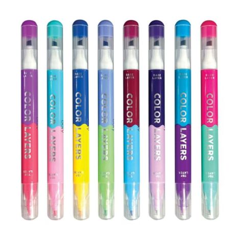 Ooly Color Layers - Carioci duble, 8 culori - imagine 4