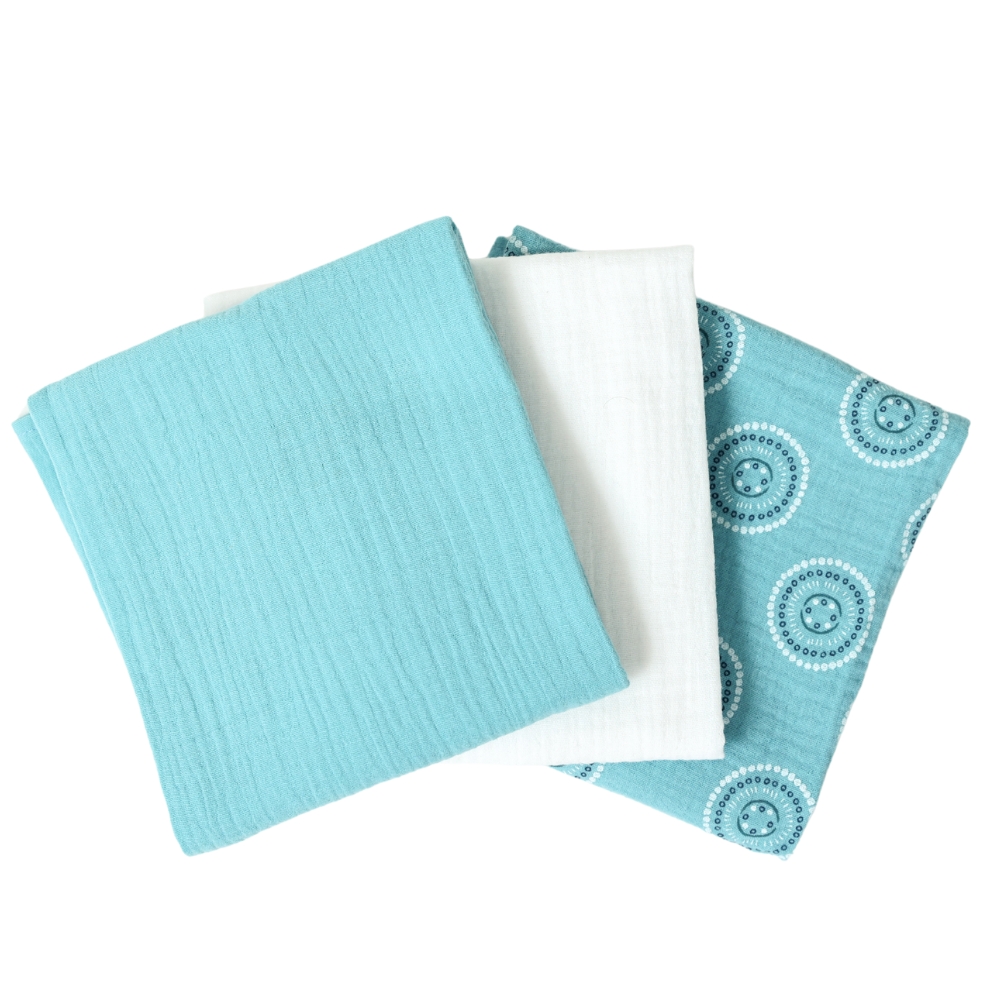 Set 3 Scutece Muselina Kids Decor - Blue Mandala - imagine 5