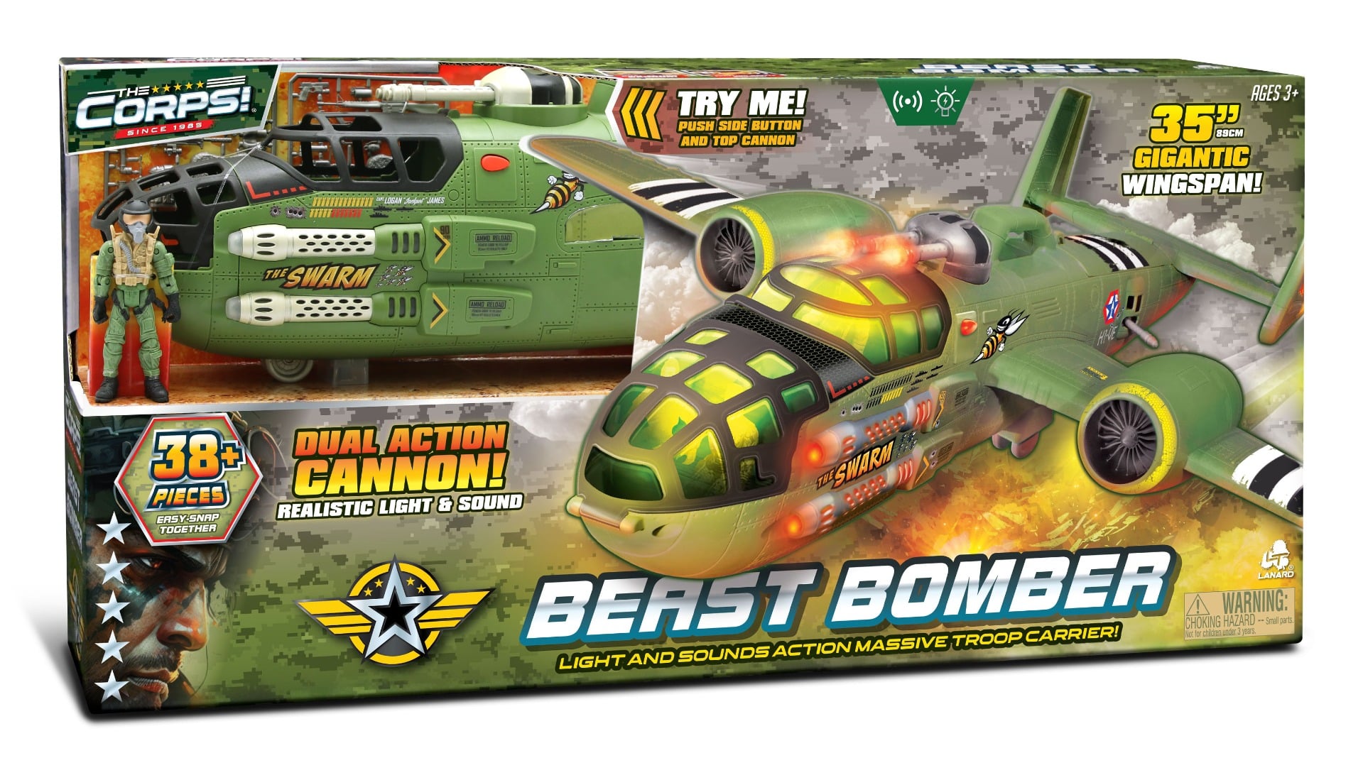 Avion Militar Beast Bomber Lanard Toys cu Figurina