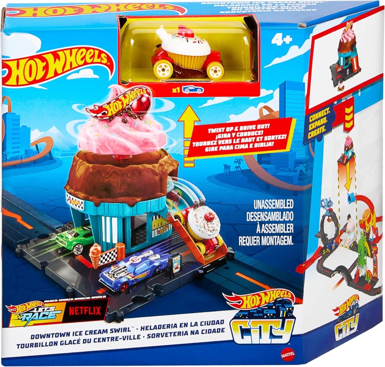 Set Hot Wheels Downtown Ice Cream Swirl