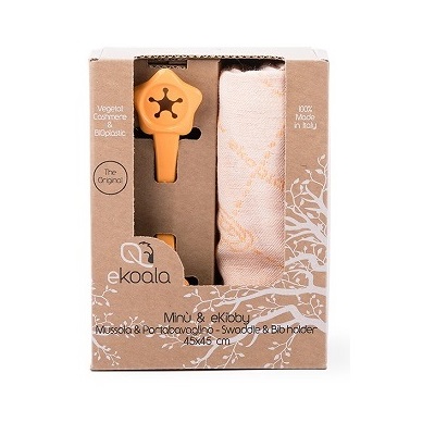 Set Swaddle eKoala Orange, Suport Baveta - imagine 6