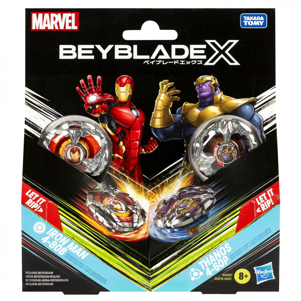 Beyblade X Marvel Iron Man & Thanos Set Hasbro