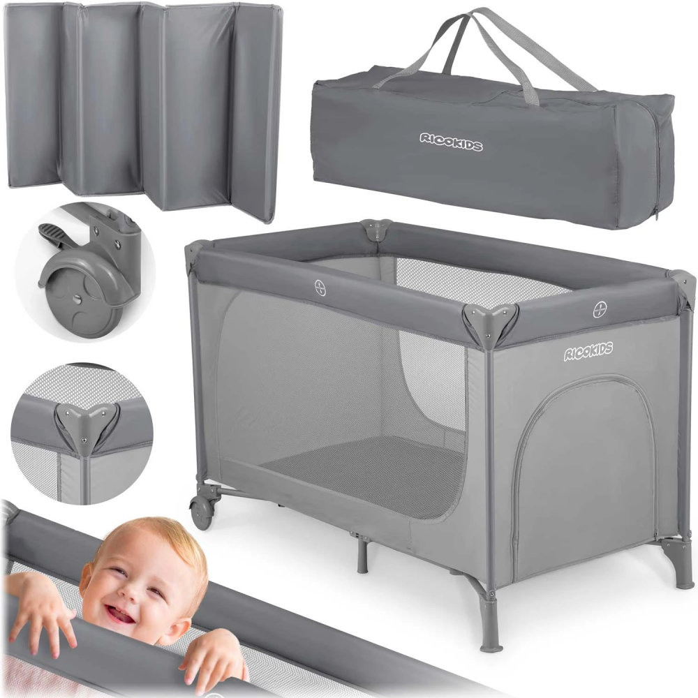 Patut pliabil Ricokids cu nivel si accesorii incluse - imagine 8