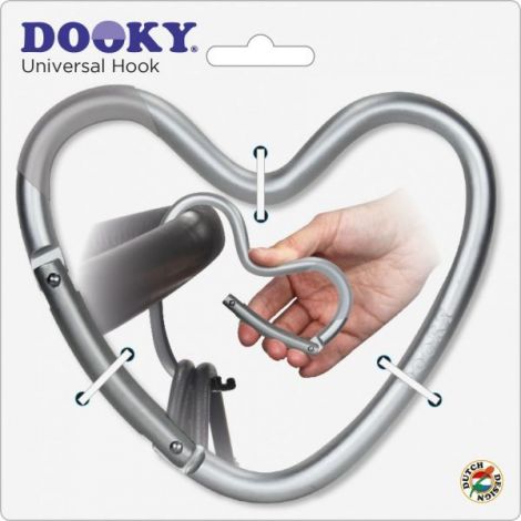 Carlig Dooky Heart Argintiu Mat | Accesorii Carucior - imagine 3