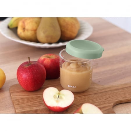 Recipient ermetic sticla Beaba 250 ml, Sage Green - imagine 2