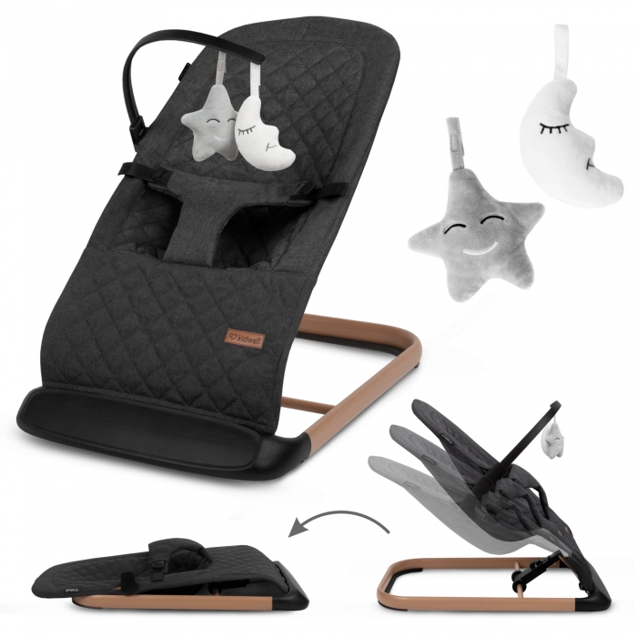 Balansoar Kidwell Laro Wooden Black Sigur și Confortabil - imagine 7