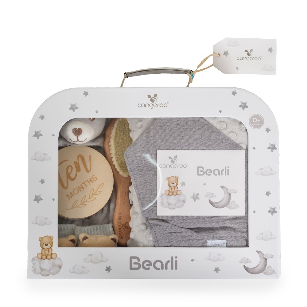 Set Cadou 6in1 Cangaroo Bearly Gri pentru Nou Nascut - imagine 2