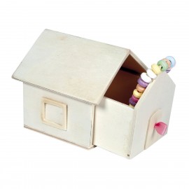 Cutie Casuta Beleduc - Decoratiune Din Lemn pentru Creativitate - imagine 2
