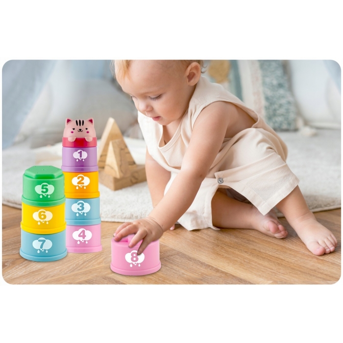 Set Cupe Baie Ricokids Montessori, Cifre Stivuit - imagine 4