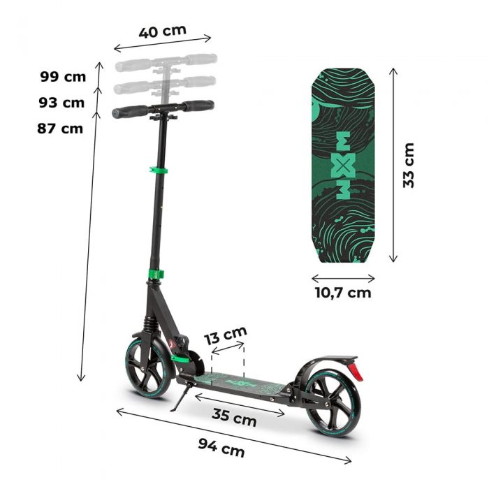 Trotineta Pliabila WXM Green Oras, Suspensii - imagine 3