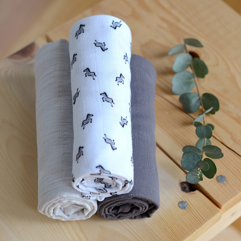 Set 3 Museline Beaba Bumbac Organic 70x70 cm - imagine 3