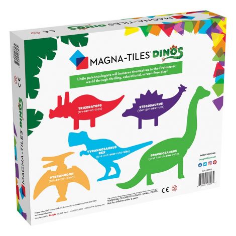 Magna-Tiles Dinos - 5 Figurine Magnetice - imagine 2