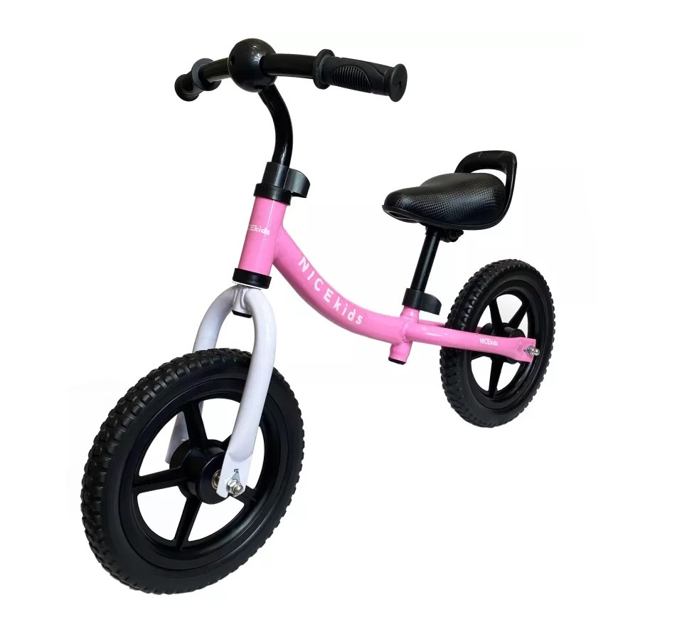 Bicicleta fara pedale Nice Kids White Pink 12 inch - imagine 3