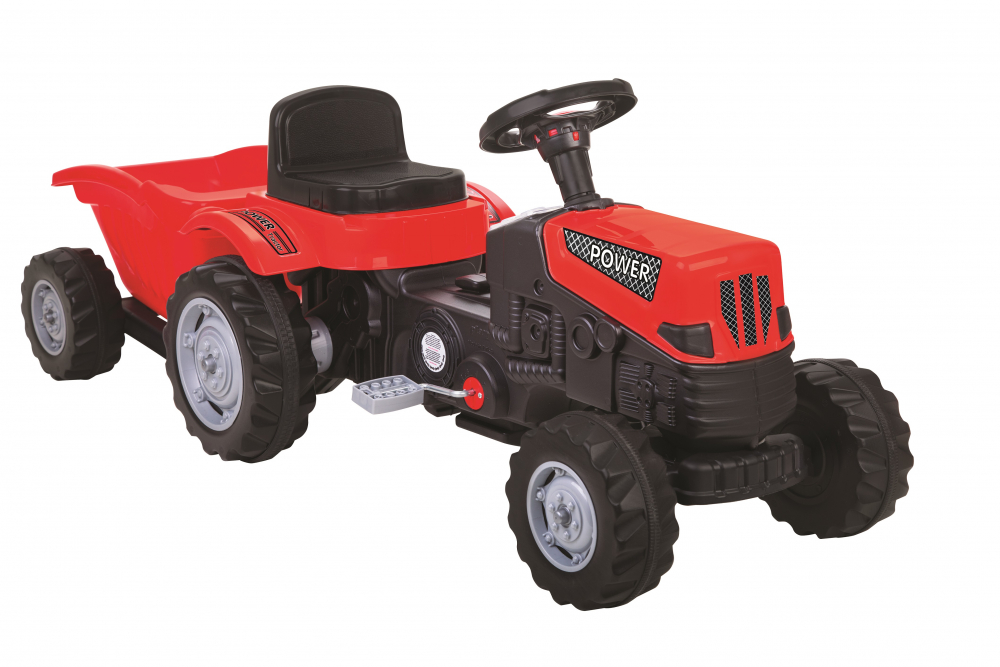 Tractor Pilsan Power Red cu remorcă, pedale - imagine 4
