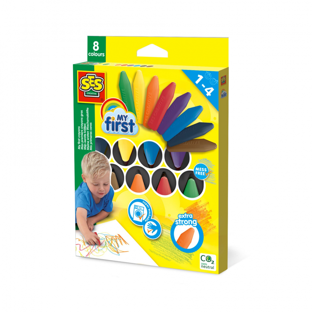 Set 8 Creioane Cerate Ses Creative, Indestructibile