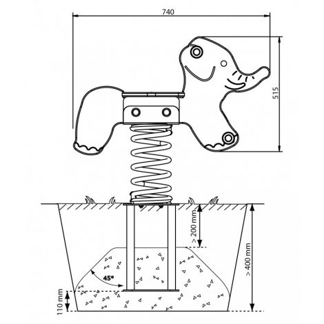 Balansoar Elefant KBT, Beton, Sigur - imagine 4