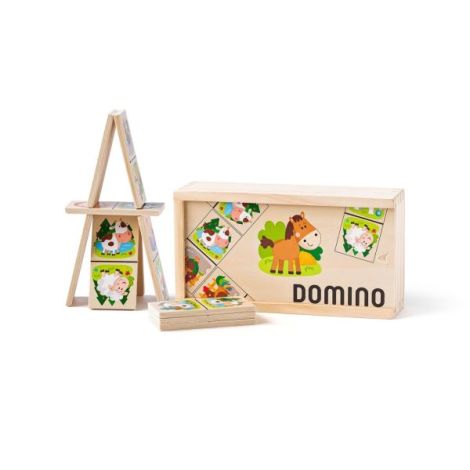 Domino Animale Fermă Woodyland - Jucărie Lemn - imagine 2