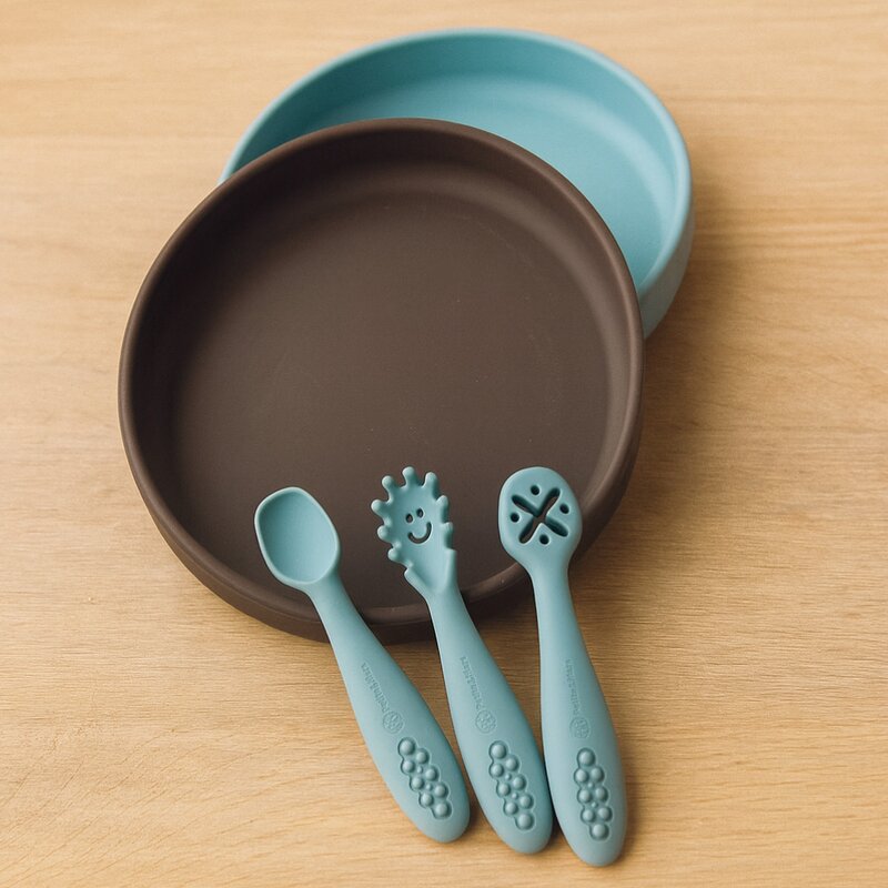 PetiteMars Set 3 Lingurite Silicon Flexibile, Fara BPA - imagine 2