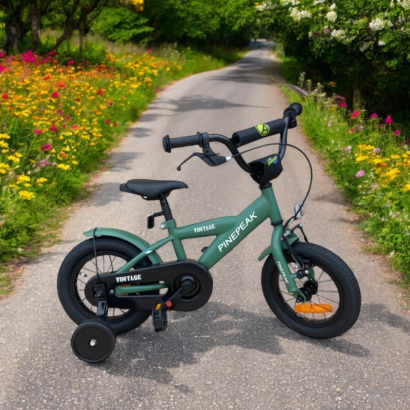 Procart Bicicleta Copii 12" Verde Cadru Oțel - imagine 2