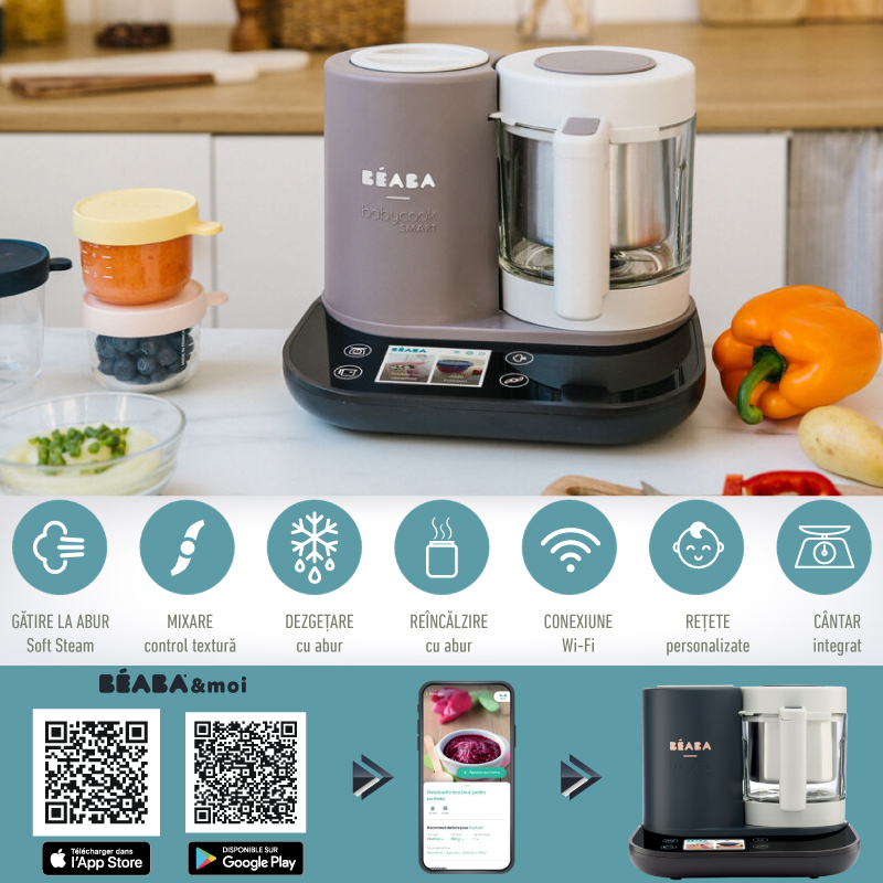Robot Beaba Babycook Smart + Wi-Fi Dove Grey - imagine 4