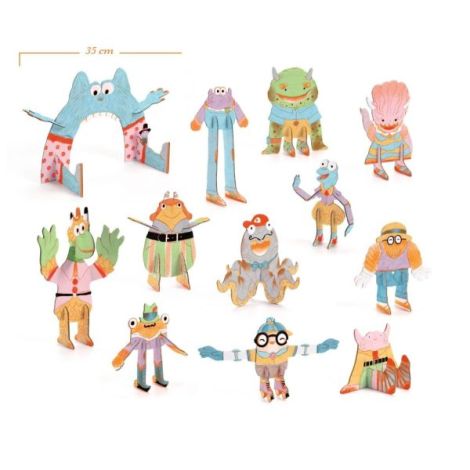 Kit Creativ Monstri Djeco - Asamblare 3D - imagine 3