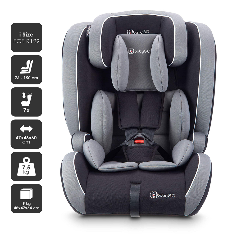Scaun auto BabyGo FreeFix Grey, 76-150 cm, i-Size