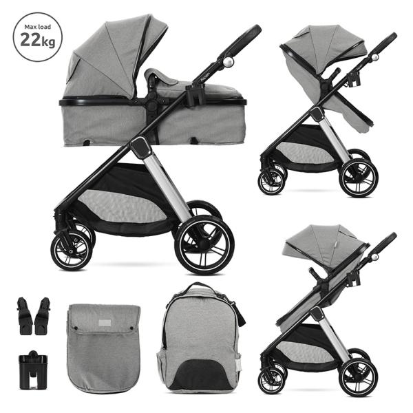 Lorelli Aspen Grey - Carucior 2in1 Premium - imagine 7