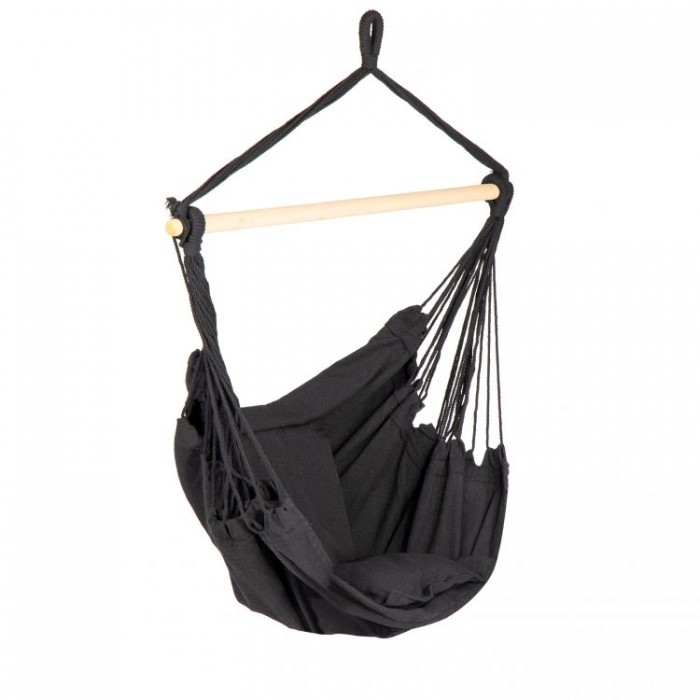 Scaun hamac ModernHome negru cu perne - relaxare - imagine 2