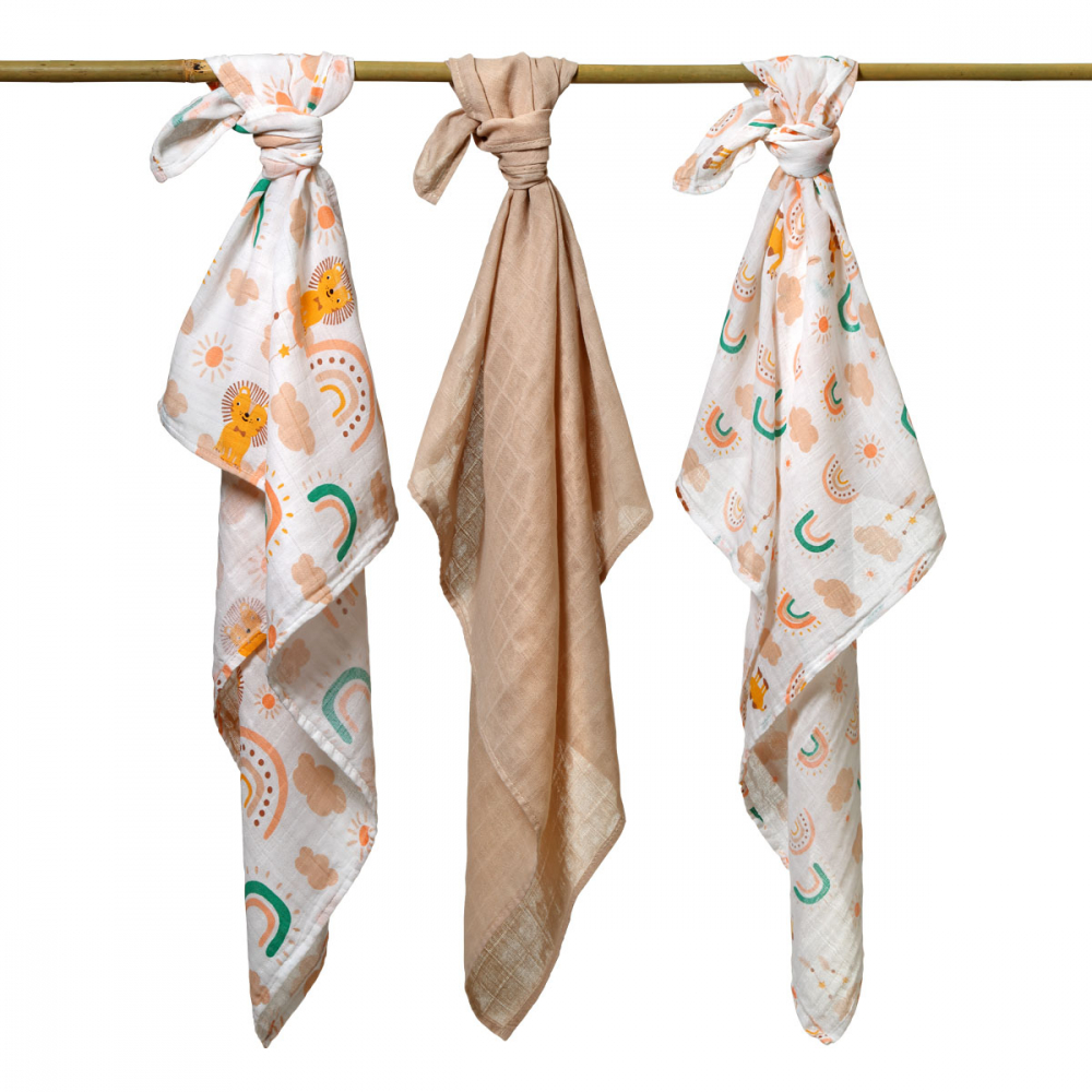 Scutece textile BabyOno, 3 buc, Bumbac 100% - imagine 7