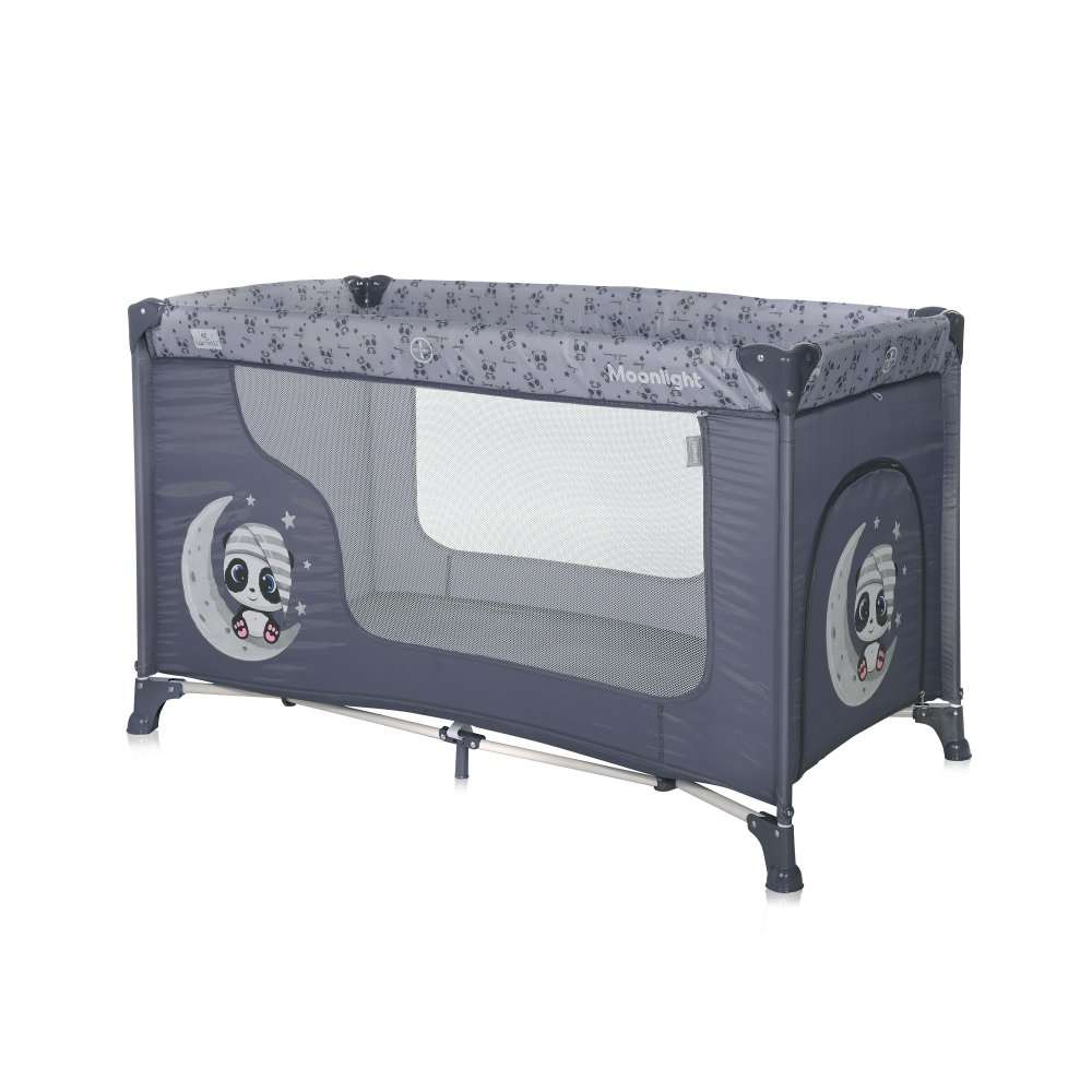 Patut Pliabil Lorelli Moonlight Cool Grey cu Tarc si Geanta - imagine 3